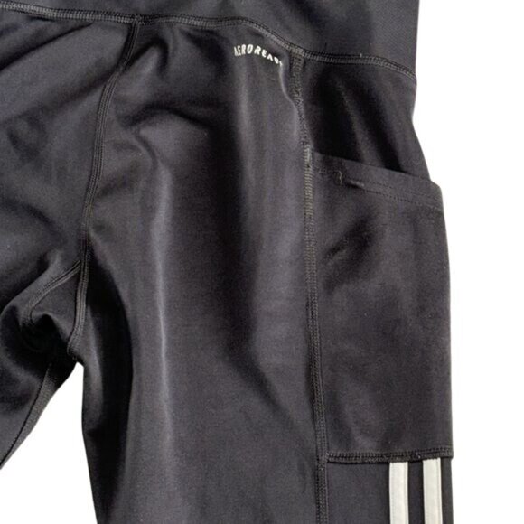Adidas Black AEROREADY High-Waist Leggings With White Stripes Womens Size S - Picture 7 of 10